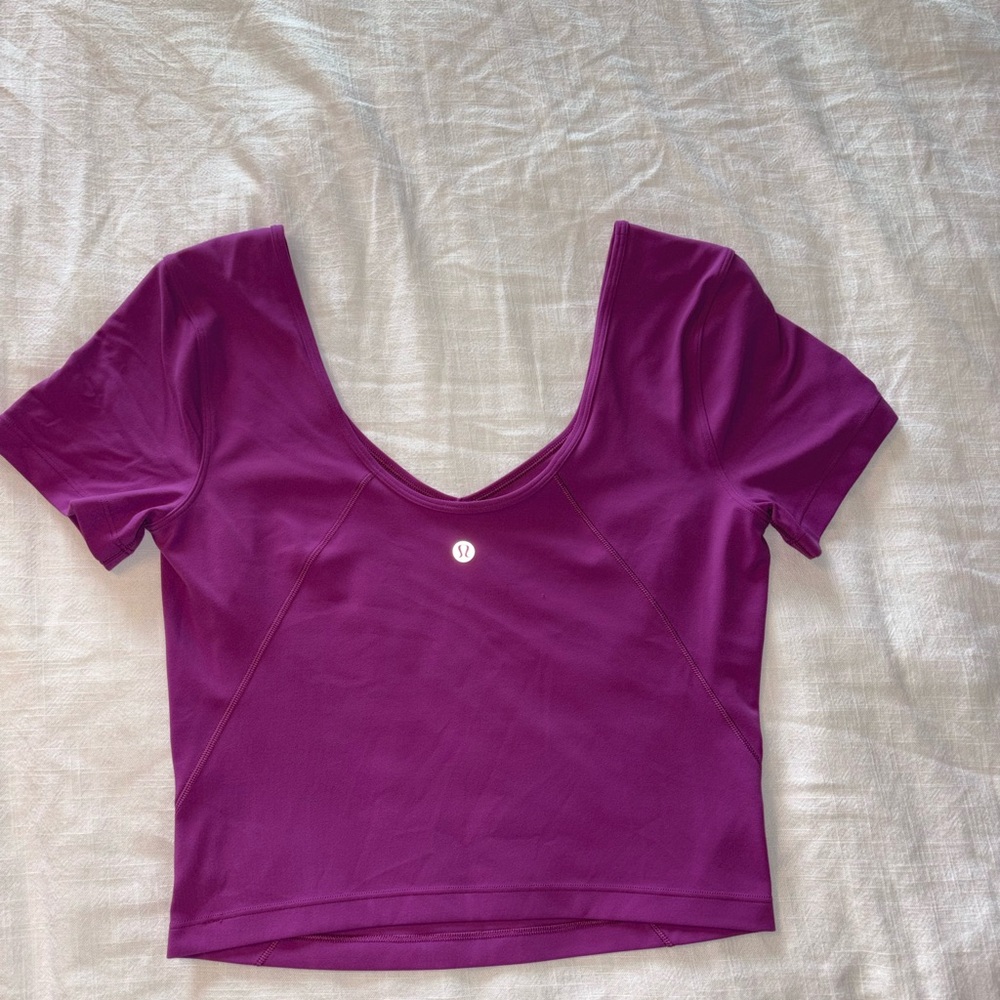lululemon athletica Deep Magenta Scoop Neck Crop Top